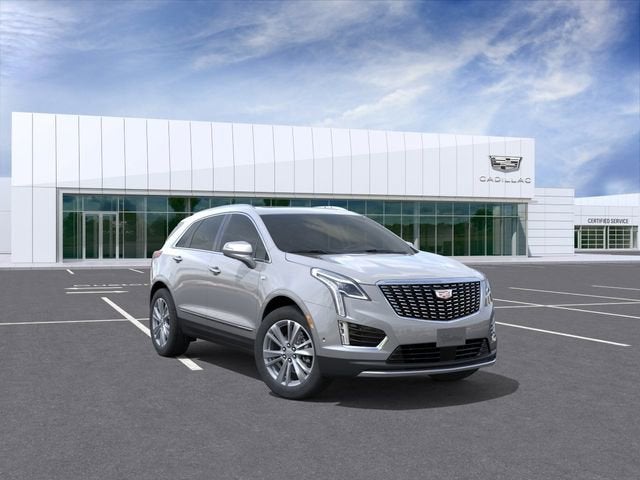 2026 Cadillac XT5 Premium Luxury in Argent Silver Metallic — front three-quarter view