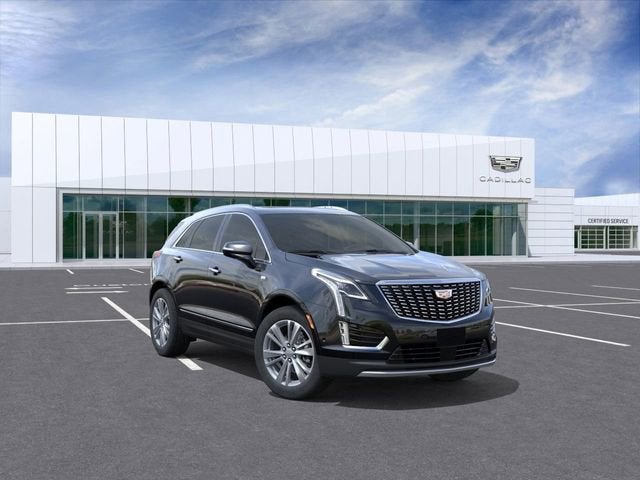 2026 Cadillac XT5 Premium Luxury in Stellar Black Metallic — front three-quarter view