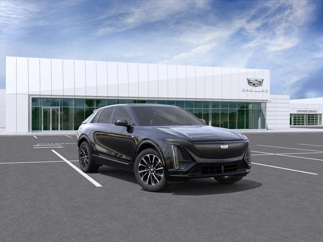 2025 Cadillac LYRIQ Sport 2 in Stellar Black Metallic — front three-quarter view