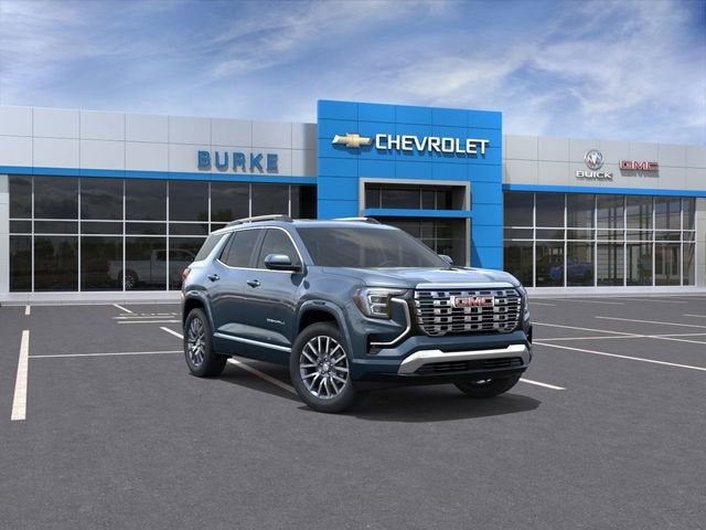 2026 GMC Terrain Denali in Downpour Metallic — front three-quarter view
