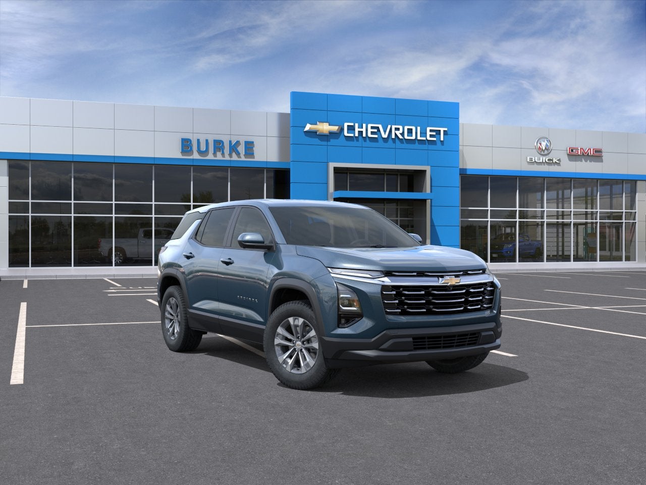 2026 Chevrolet Equinox LT in Lakeshore Blue Metallic — front three-quarter view