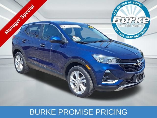 2023 Buick Encore GX Preferred in Sapphire Metallic — front three-quarter view