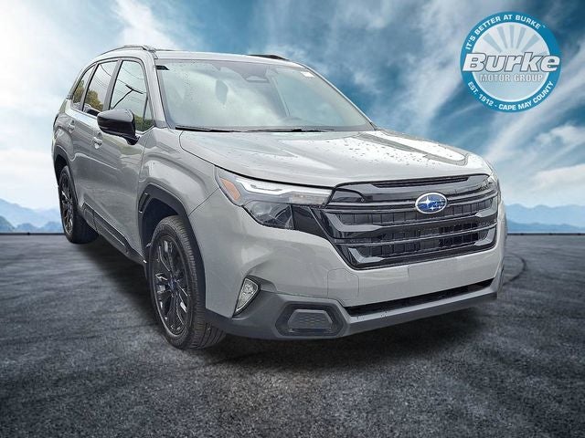 2026 Subaru FORESTER Sport Onyx Edition in River Rock Pearl — front three-quarter view