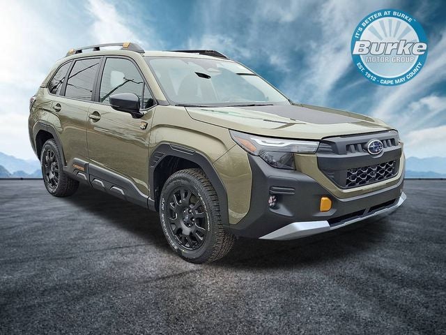 2026 Subaru FORESTER Wilderness in Autumn Green Metallic — front three-quarter view