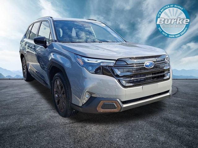 2026 Subaru FORESTER Sport Hybrid in River Rock Pearl — front three-quarter view
