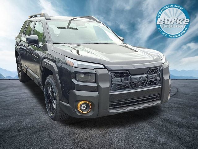 2026 Subaru OUTBACK Wilderness in Crystal Black Silica — front three-quarter view
